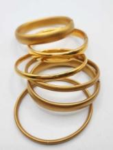 (6) vintage gold tone bangle bracelets