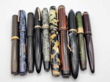 (10) antique & vintage fountain pens, as is