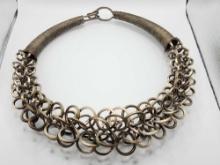 Vintage silver tone Chinese Miao collar necklace