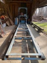 Homemade Portable Power Feed Sawmill with OMC Engine
