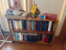 Assorted Books with Bookcase, Vases