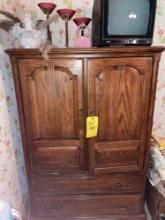 Wooden Armoire w Contents