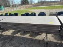 5 plastic Folding tables & 30 stack chairs