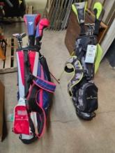 2 sets of golf clubs, Top Flight