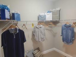 Merona L and S shirts, wood hangers and gift bags