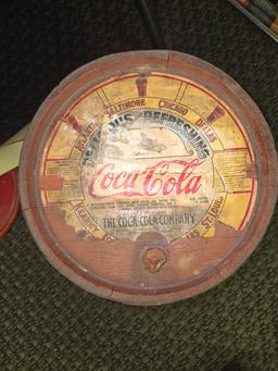 Small coca cola wooden barrel keg