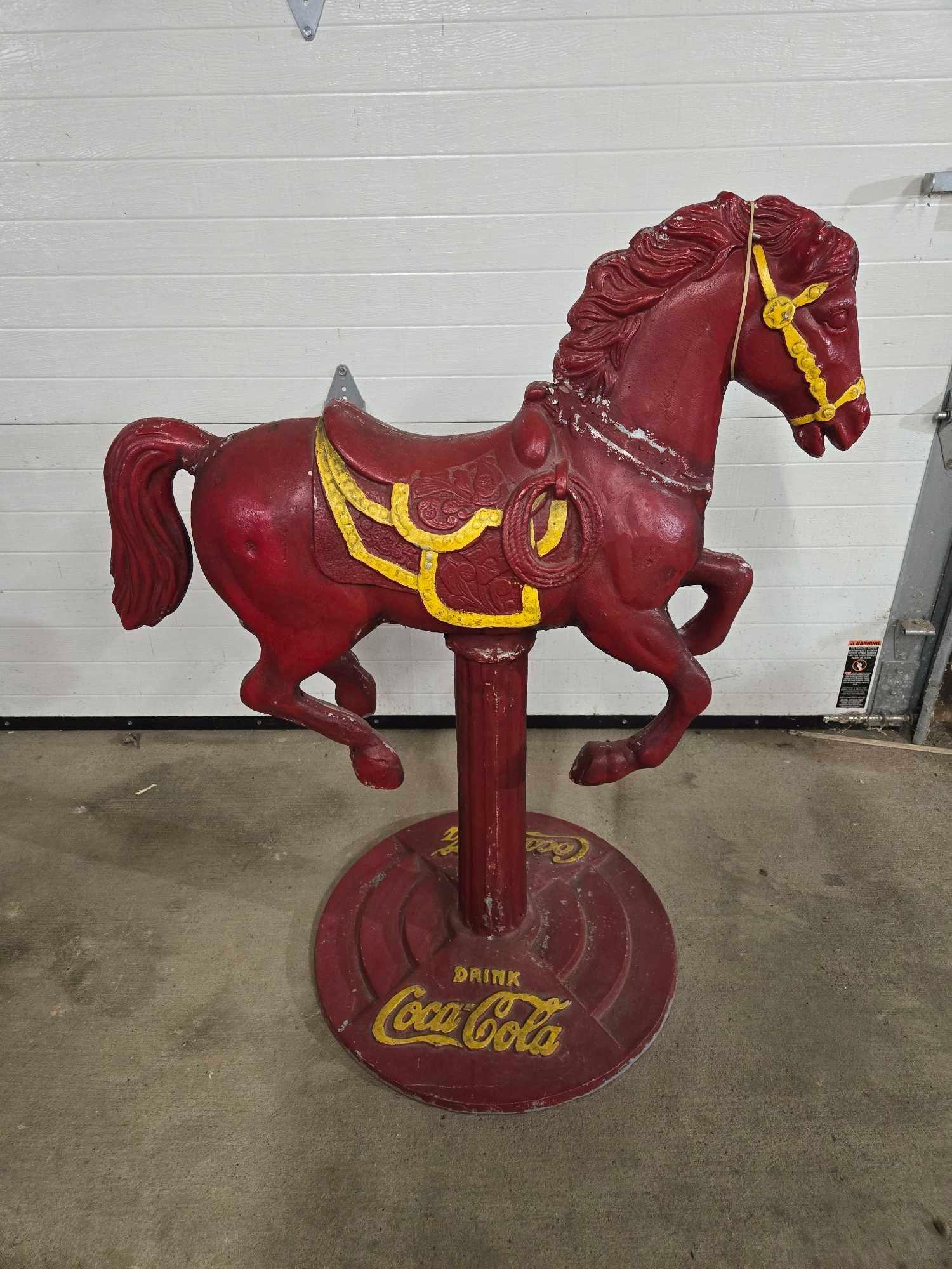 Coca Cola Cast Aluminum Carosel Horse