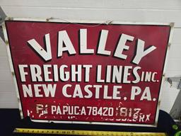 Valley Freight Lines Metal Sign