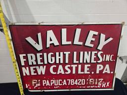 Valley Freight Lines Metal Sign