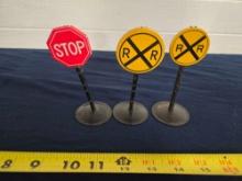 3 Pressed Steel Metal Street Signs