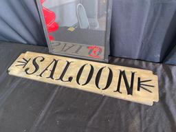 Fireball Cinnamon Whiskey Advertisement, & Saloon Wood Sign