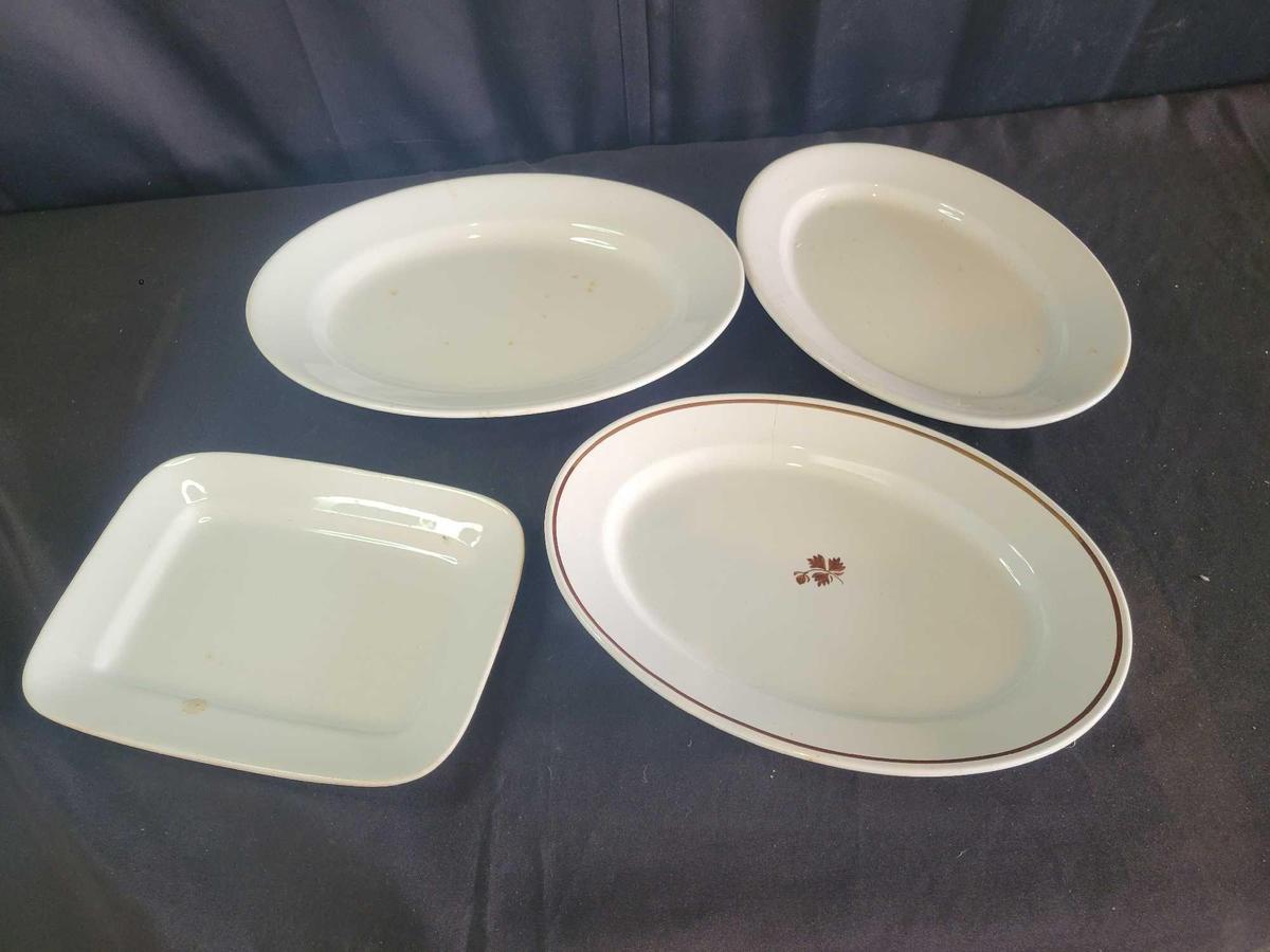 Ironstone Anthony shaw 15 inch, Mellor Taylor 14.5, Johnson Bros 16.5, Meakin 12 platters