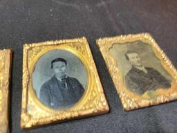 3 Antique tin type photographs