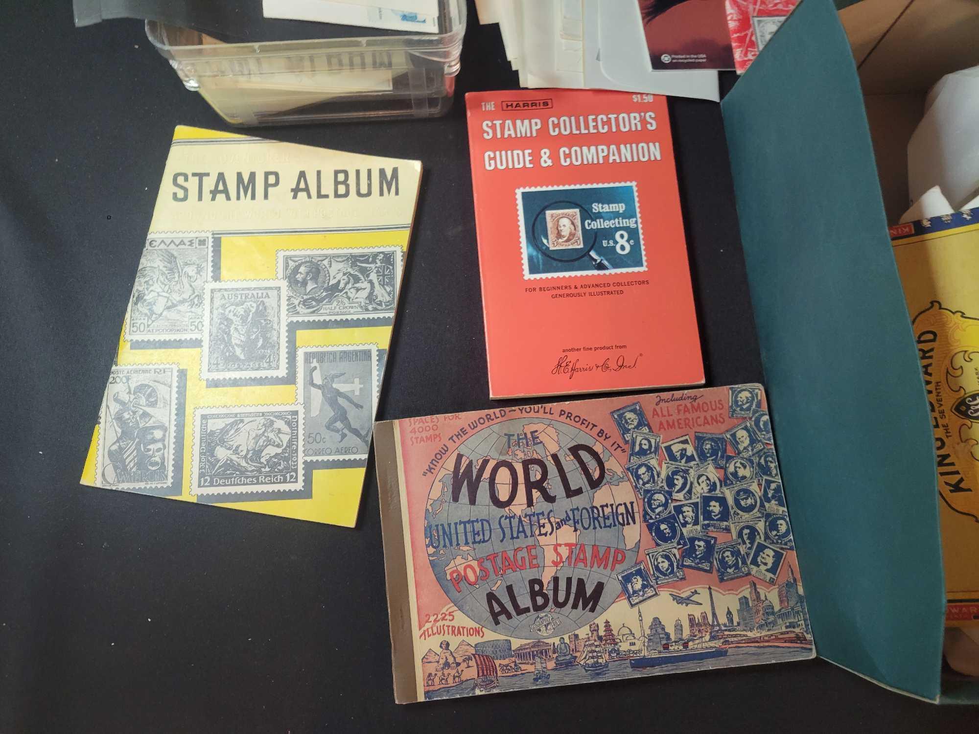 Box lot of assorted stamps, albums and accessories