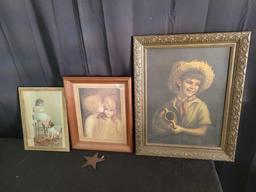 Canvas boy print, Victorian girl with dog and Margaret Kane print