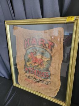 Hart Potatoes burlap sack in nice frame