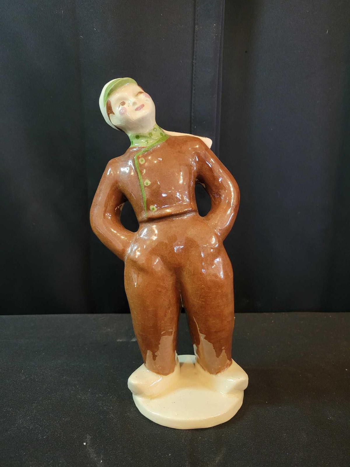 MCM post WWII Hedi Schoop figure pottery planter vase