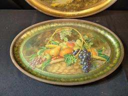 Meyers and Berkson fruits still life and tropical metal platter