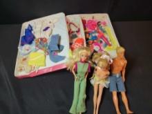 Mattel Barbie 1966 and 1968 dolls, case and accessories