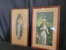 Zula Kenton A Ministering Angel, unmarked lady with child print in period frames