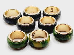 (8) vintage Bakelite rings