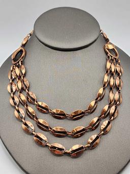 Vintage copper 3 tiered necklace