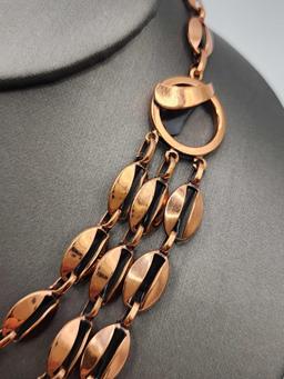 Vintage copper 3 tiered necklace