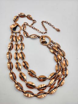 Vintage copper 3 tiered necklace