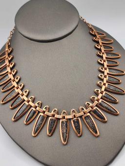 Vintage 1950s Matisse enameled copper necklace