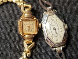 Bulova 10k gf and Waltham 14k gf 15 jewel ladies wrist watches