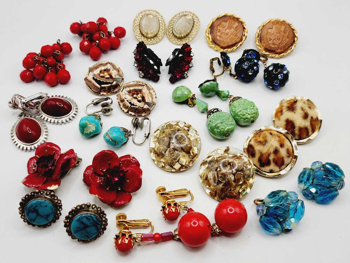 Vintage costume jewelry earrings
