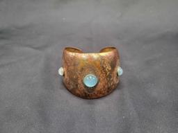 Vintage Moda sign copper cuff bracelet