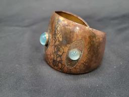 Vintage Moda sign copper cuff bracelet