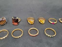 Group of costume jewelry rings