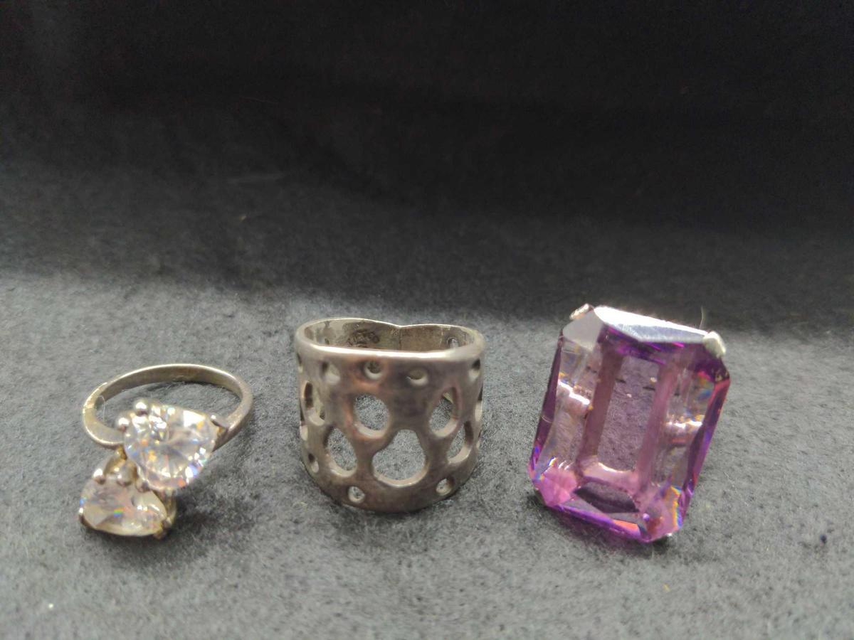 Lot of (3) Sterling Silver Rings