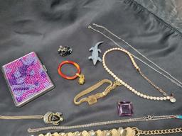 Lot of vintage costume jewelry, necklaces earrings and more