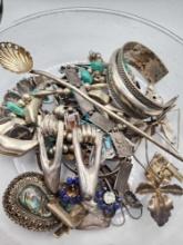 356.0 grams of scrap sterling silver jewelry, all AS IS
