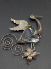 Sterling Silver Pelican or Flamingo pin