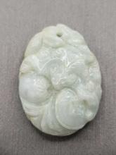 Older Chinese stone carving pendant with bat design