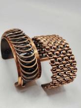 (2) vintage copper cuff bracelets