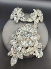 Vintage rhinestone pin & earrings by Eisenberg