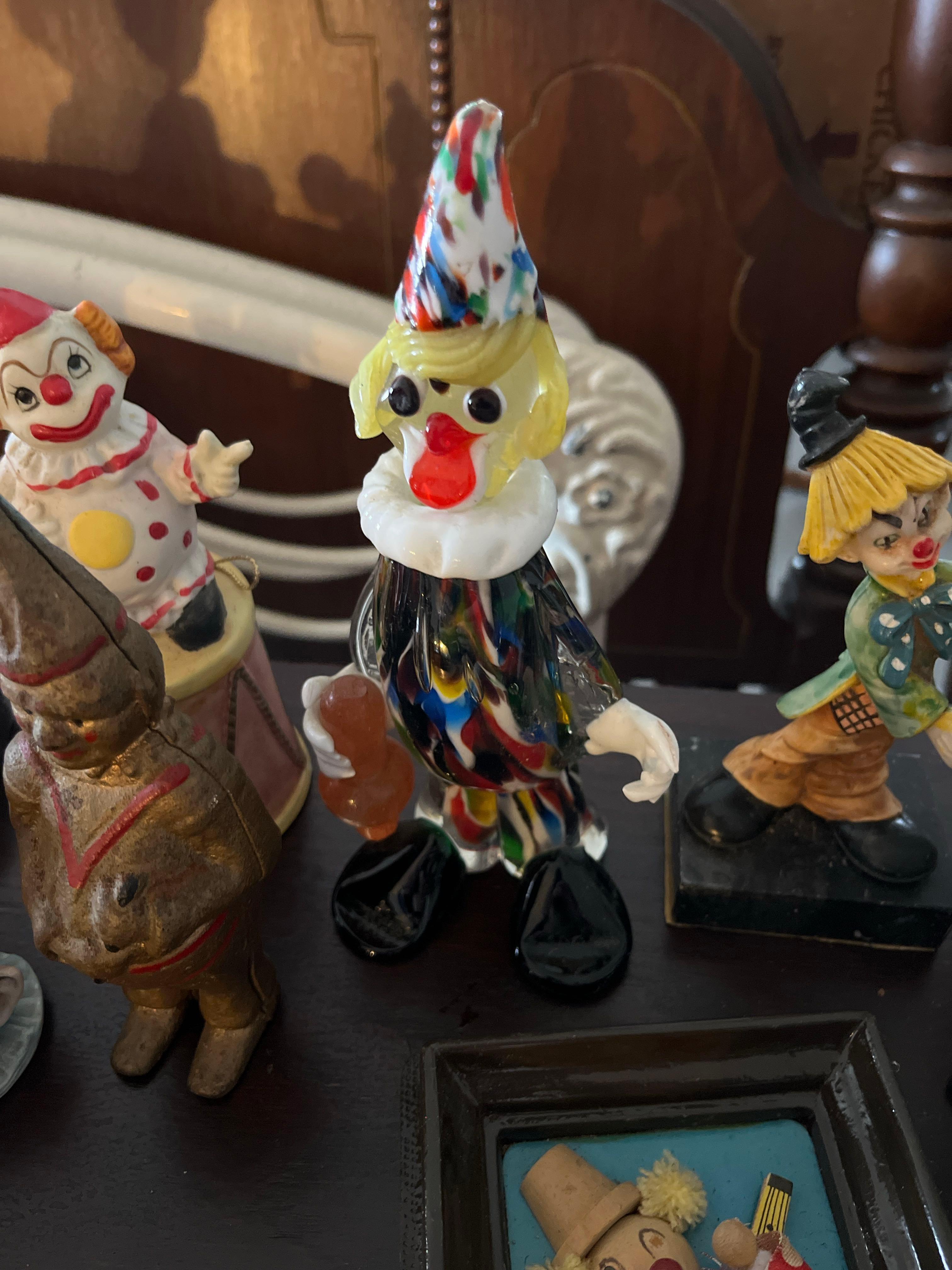 Murano Glass Clown * Damaged Hat*, Clown Figurines, Wall Art