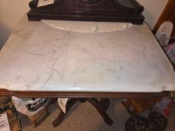Carved Marble Top Stand