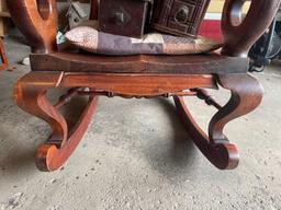 Wooden Rocking Chair, Drawers