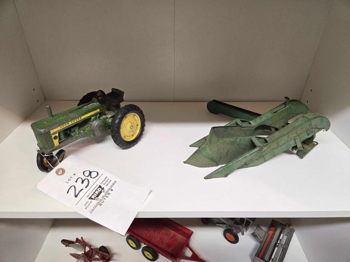 John Deere Toy Tractor &Farm Implements