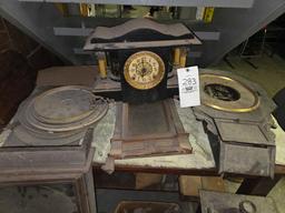Large Lot of Assorted Clock Parts, Pieces, Cases & Workings
