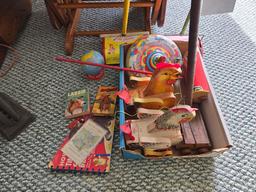 Fisher Price Wooden Toys, Tin Toys, Sweepers and Books