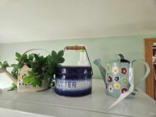 Watering Can Decor & Butter Pottery