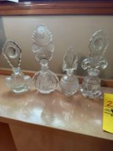 4 pattern glass perfume bottles