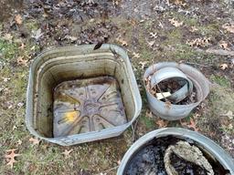 Assortment of Galvanized Tubs - Bucket Has No Bottem